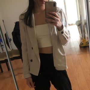 forever 21 | double breast beige blazer